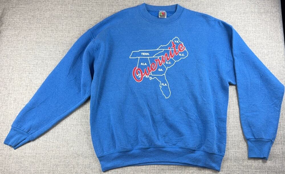 Vintage 90s Overnite Transportation Sweatshirt XL Trucker Bulldog Gaffney SC